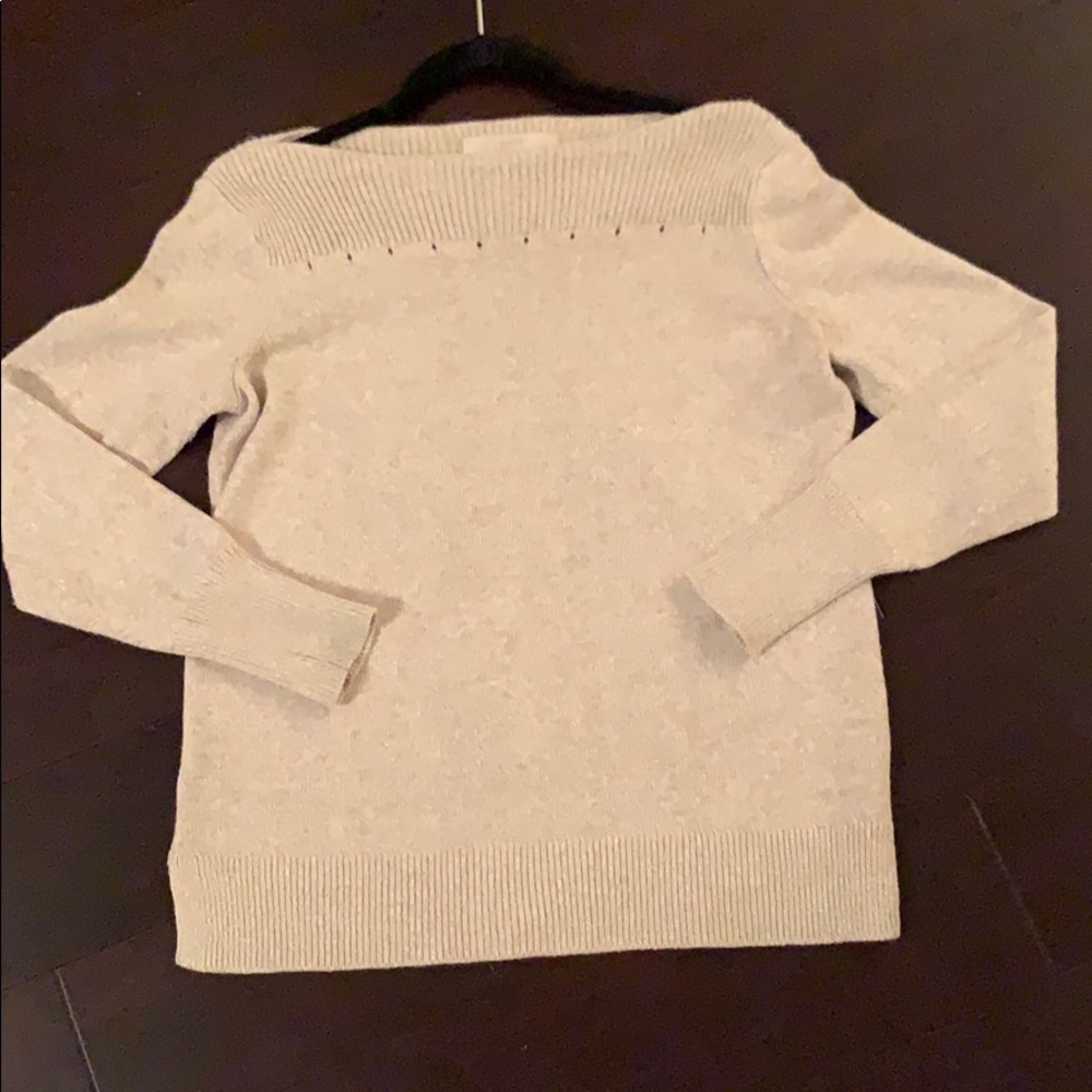 LOFT tan boatneck sweater